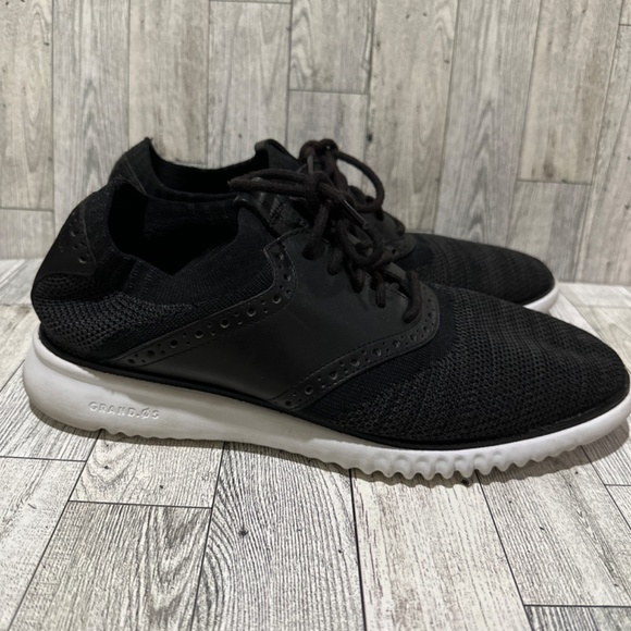 Cole Haan 2 zero grand black knit comfortable lace up shoes size 8.5 - Picture 4 of 8